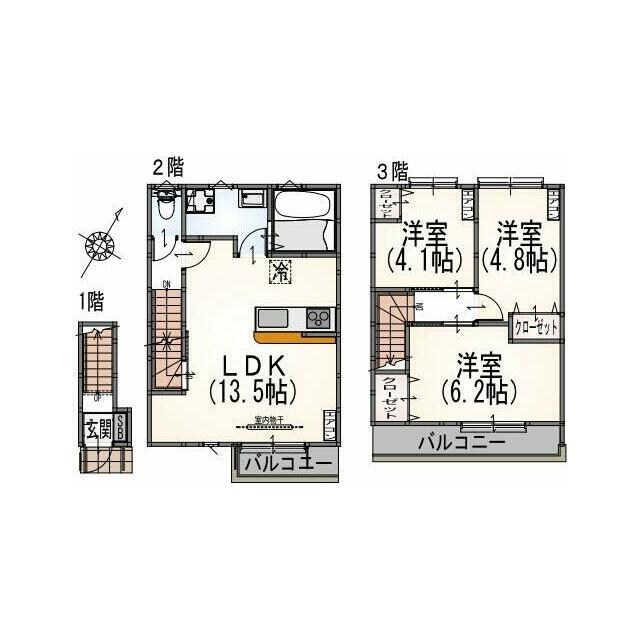 幡ヶ谷駅 徒歩9分 2-3階の物件間取画像