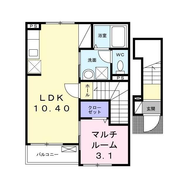 見沼代親水公園駅 徒歩6分 2階の物件間取画像