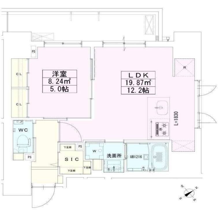 神谷町レジデンス壱番館の物件間取画像