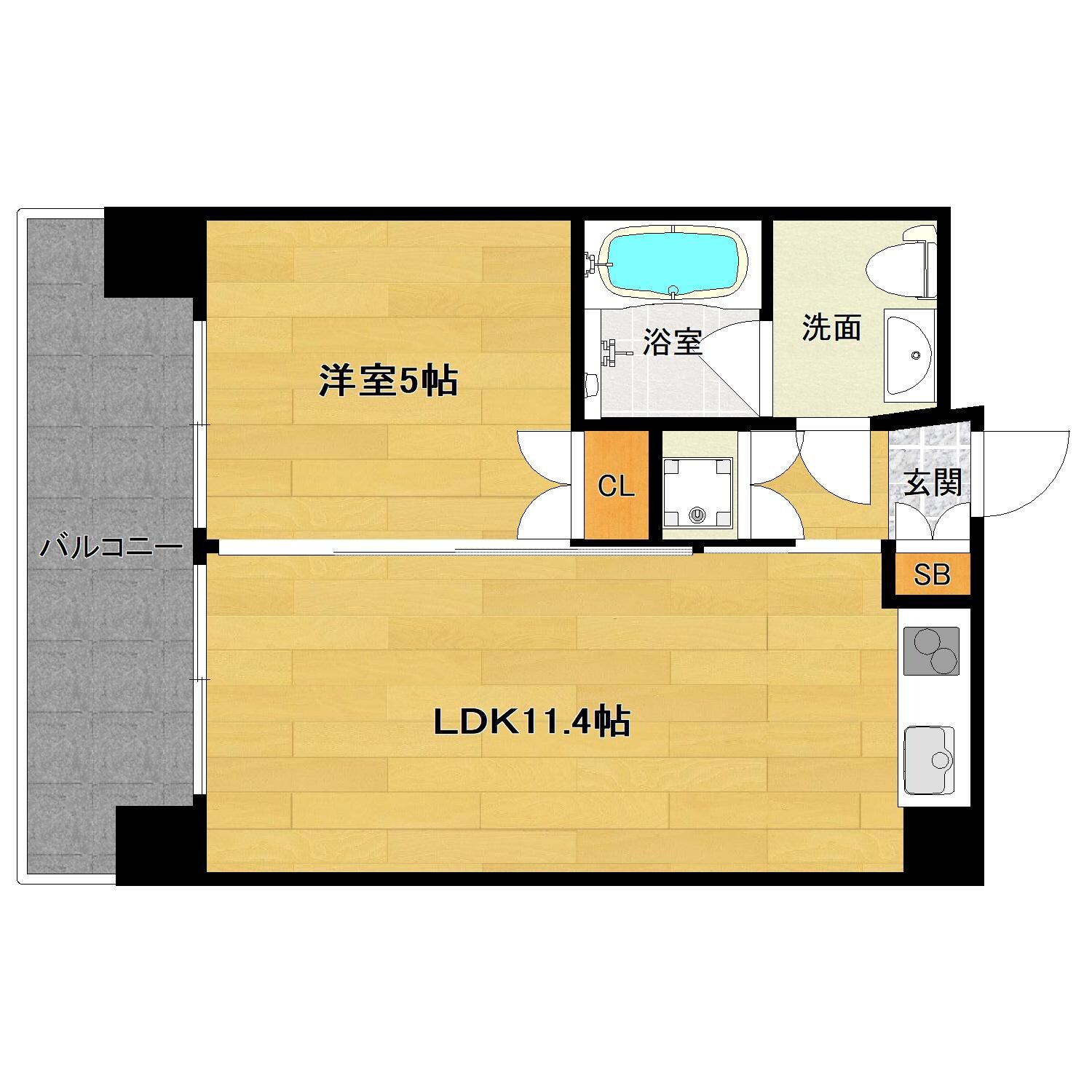 肥後橋駅 徒歩2分 3階の物件間取画像