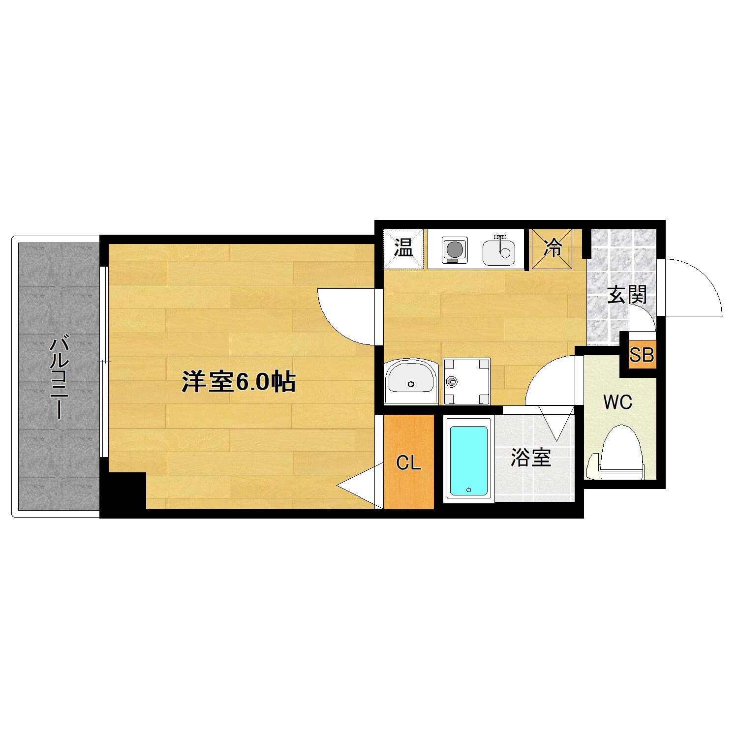 松屋町駅 徒歩4分 9階の物件間取画像