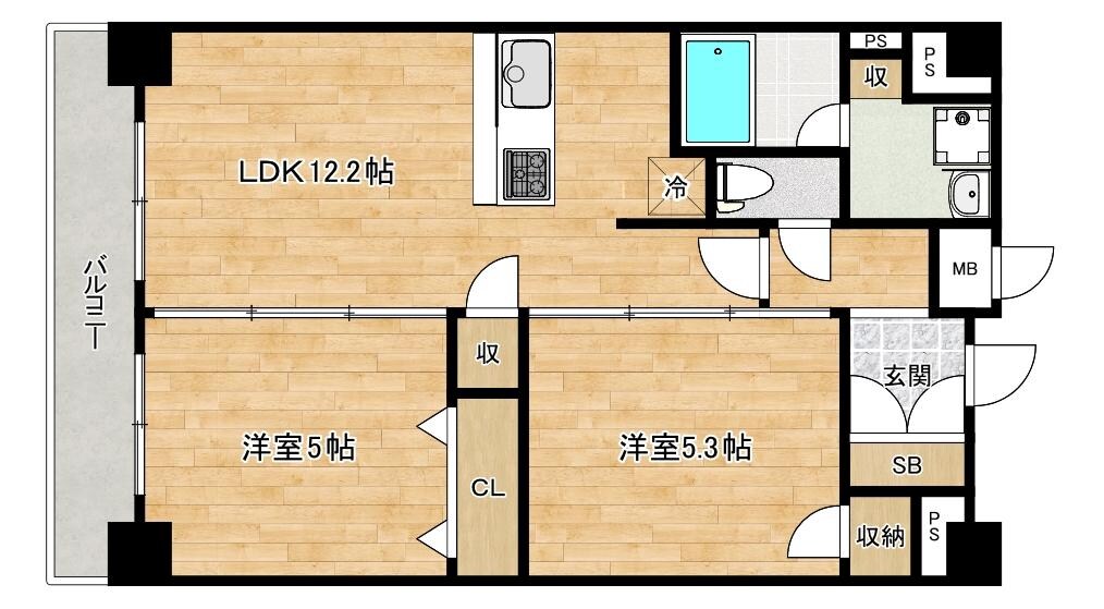 森ノ宮駅 徒歩5分 5階の物件間取画像