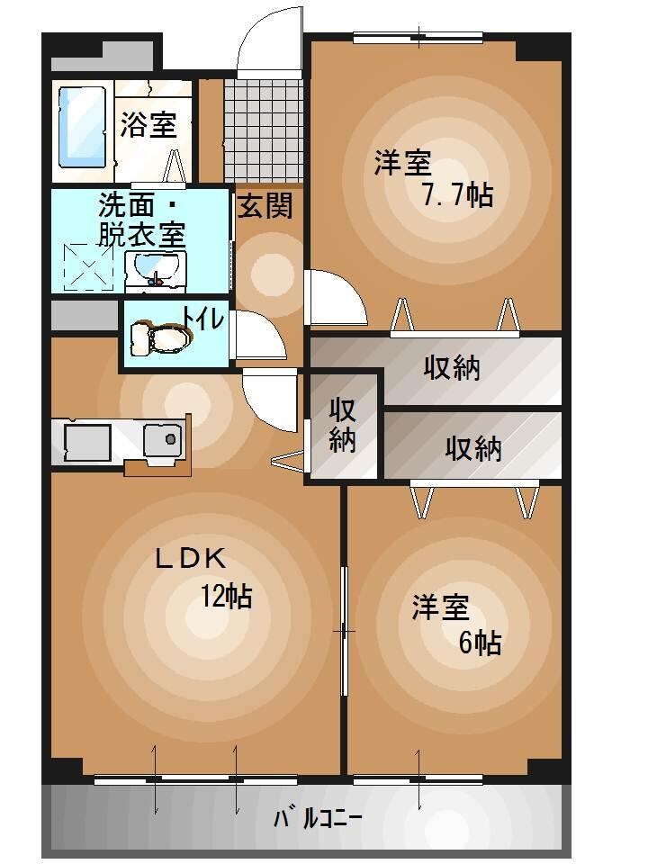 宇都宮駅 バス10分  竹林保育園前下車：停歩2分 2階の物件間取画像