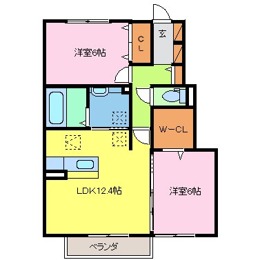 ヴィラコートⅡの物件間取画像