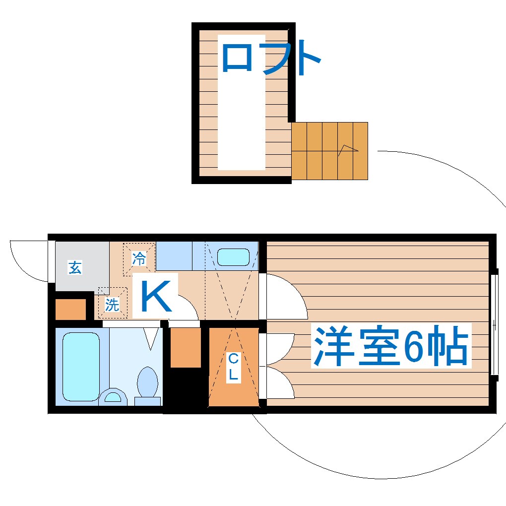 名取駅 徒歩19分 2階の物件間取画像