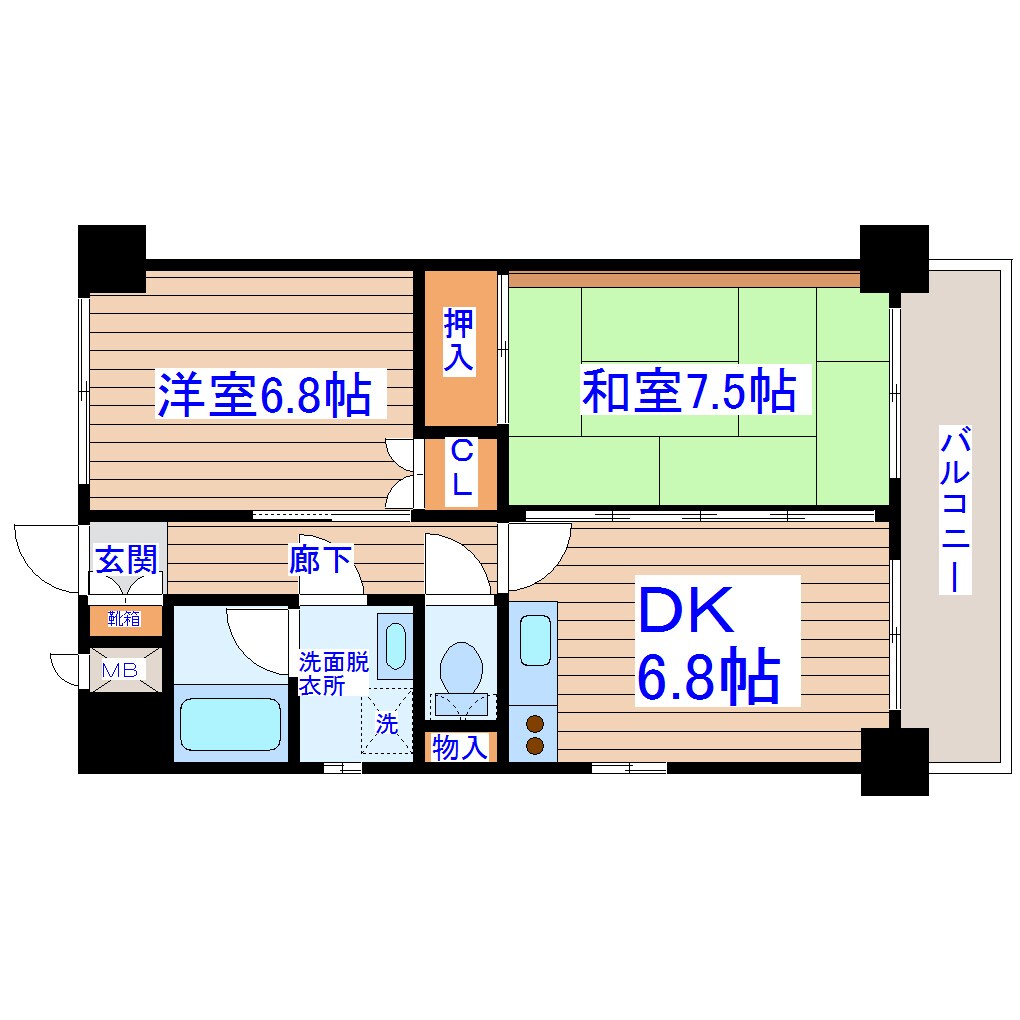 南仙台駅 徒歩3分 7階の物件間取画像