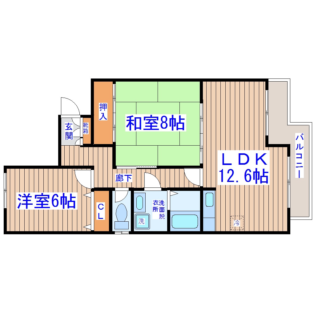 南仙台駅 徒歩19分 2階の物件間取画像