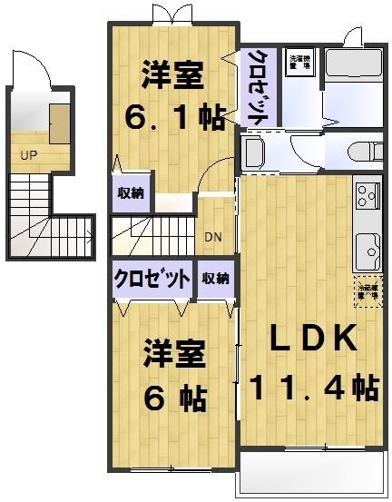 上宇和駅 徒歩18分 2階の物件間取画像