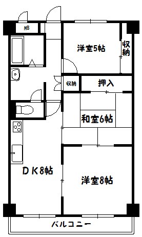 新潟駅 徒歩20分 3階の物件間取画像