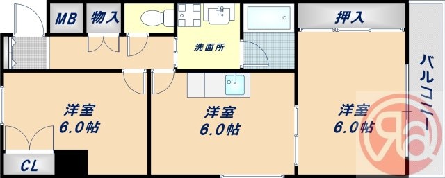 クラウド大峰の物件間取画像