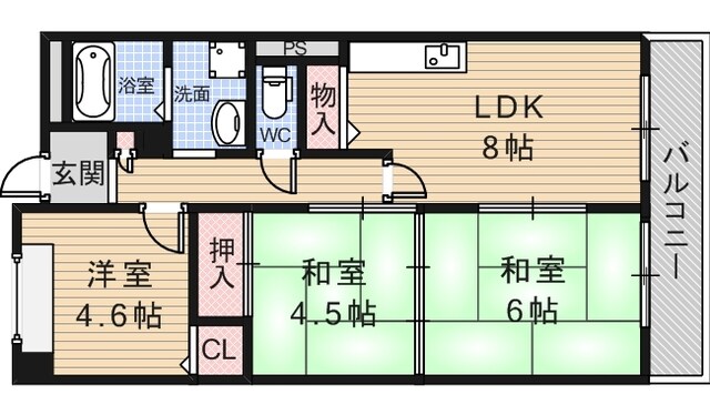 ラヴィータ南田辺の物件間取画像