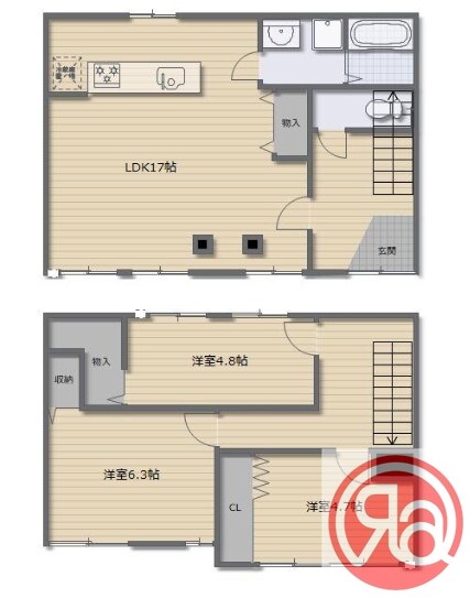 天王寺区上本町９丁目貸家の物件間取画像