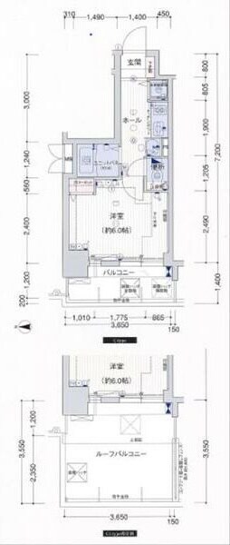 プレサンス心斎橋モデルノの物件間取画像