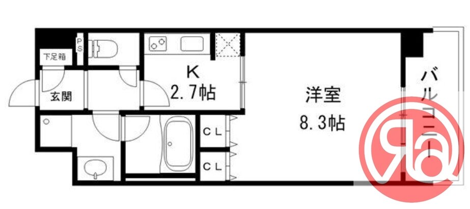 ＫＤＸレジデンス本町橋の物件間取画像