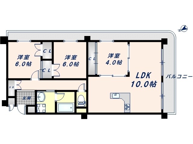 サンハイム帝塚山の物件間取画像