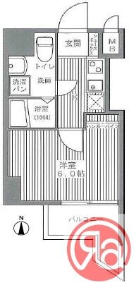 レジュールアッシュ谷町の物件間取画像