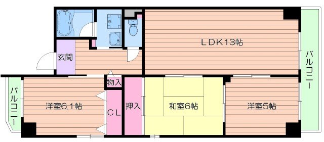 ヒルサイド四天王寺東の物件間取画像