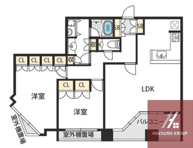 夕陽丘イクスの物件間取画像