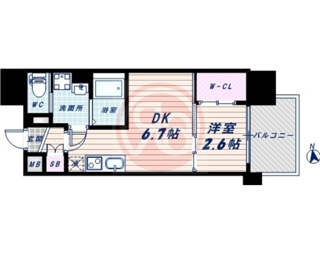 セレニテ谷九プリエの物件間取画像