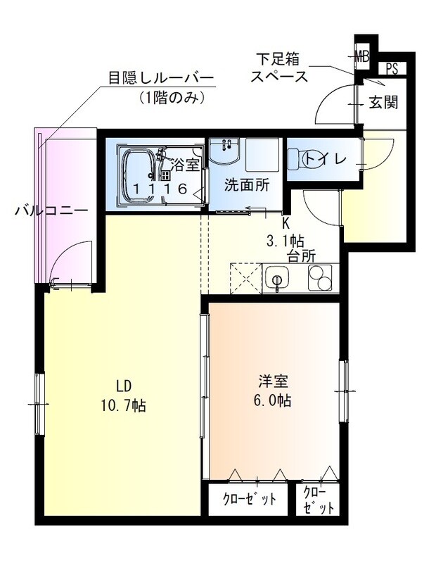 フジパレス遠里小野ウエストの物件間取画像