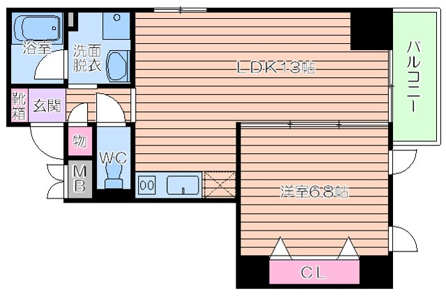 プレ上本町の物件間取画像