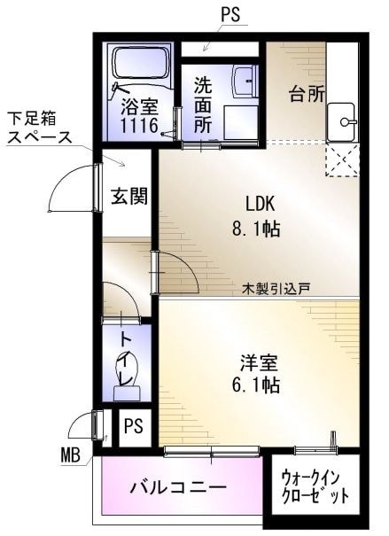 フジパレス エン Ⅱ号館の物件間取画像