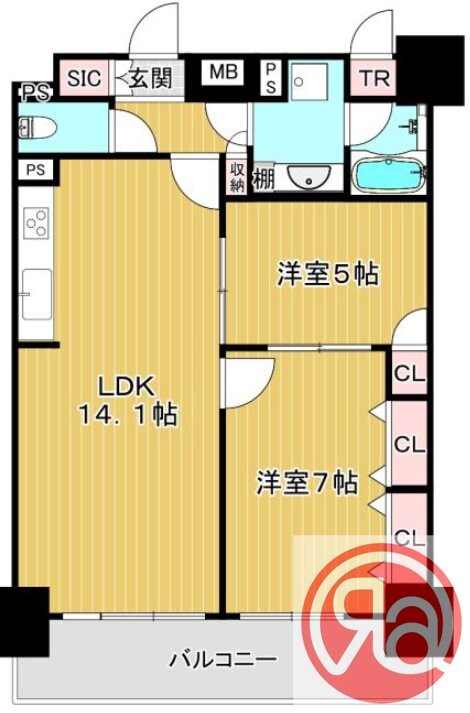 エスリード長堀タワーの物件間取画像