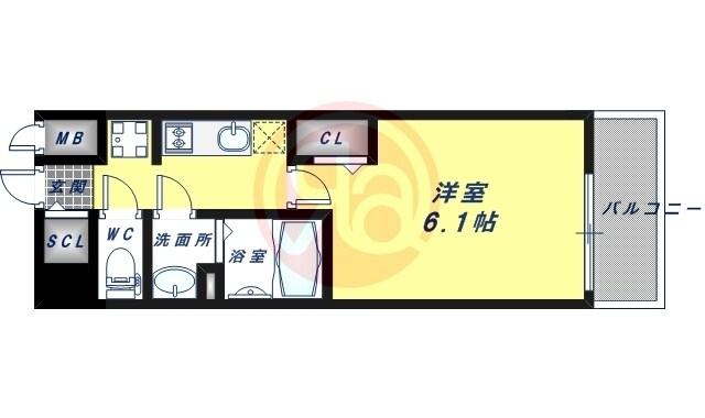 プレサンス上町台筆ヶ崎SOUTHの物件間取画像