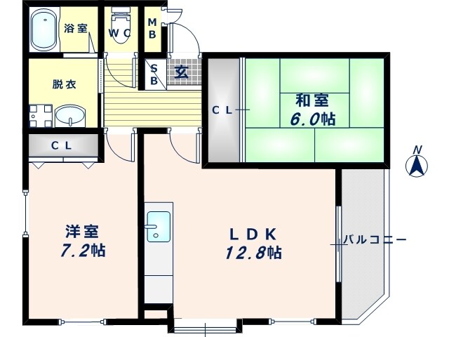 エクレール帝塚山の物件間取画像