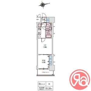 スプランディッド上本町WESTⅡの物件間取画像