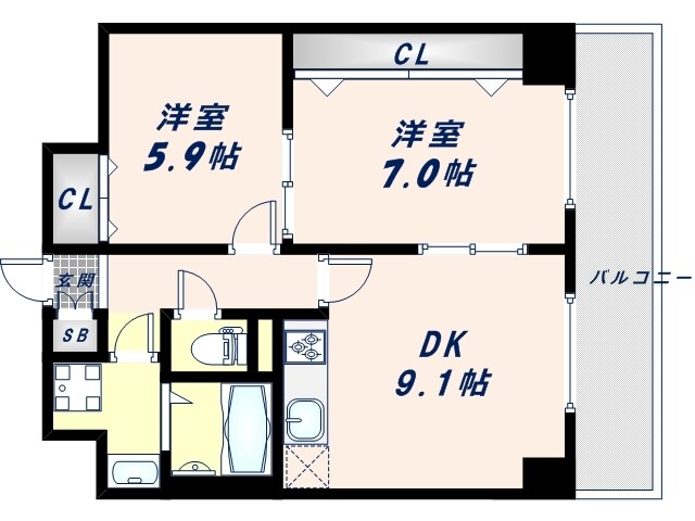 グランデュール林寺の物件間取画像