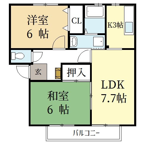 ファミール州見　D棟の物件間取画像