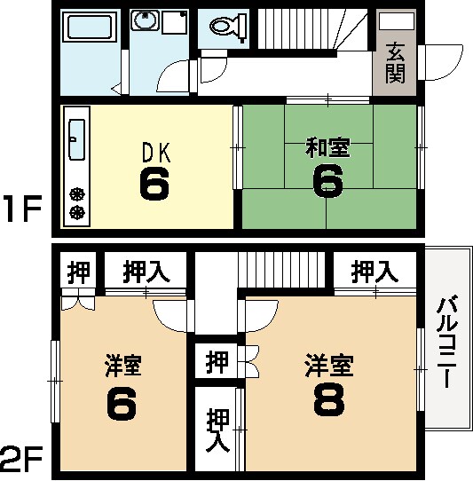 大島貸家の物件間取画像