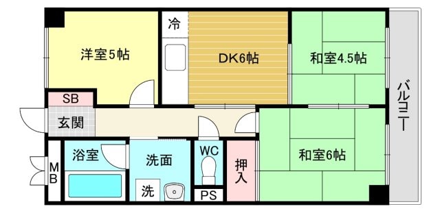 コーポ大社の物件間取画像