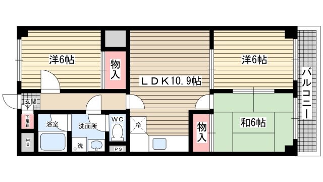 グロリオーサ甲東の物件間取画像