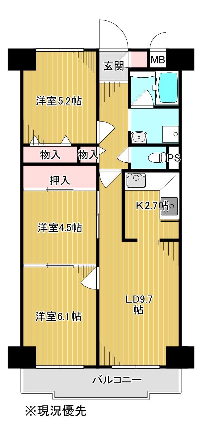 蓮田駅 徒歩16分 4階の物件間取画像
