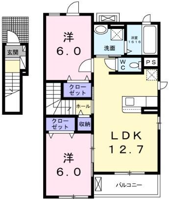 蓮田駅 バス10分  藤の木団地下車：停歩6分 2階の物件間取画像