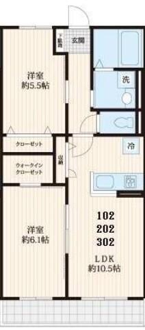 蓮田駅 徒歩13分 3階の物件間取画像