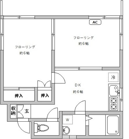 沼袋駅 徒歩5分 1階の物件間取画像