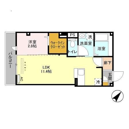 幡ヶ谷駅 徒歩4分 3階の物件間取画像