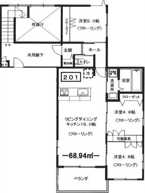 大岡山駅 徒歩7分 2階の物件間取画像