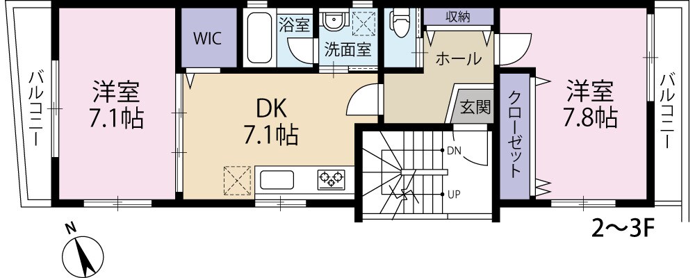 雑色駅 徒歩6分 2階の物件間取画像