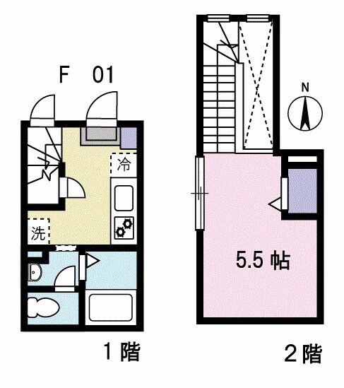 大井町駅 徒歩11分 1-2階の物件間取画像