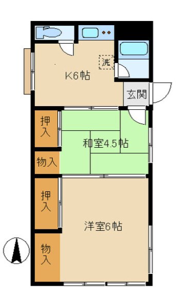 岡田アパートの物件間取画像