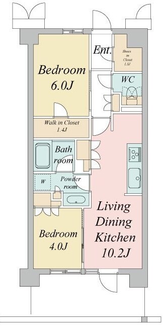 武蔵境駅 徒歩4分 3階の物件間取画像