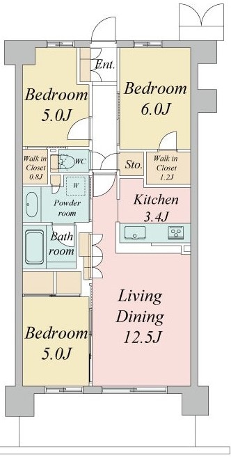 武蔵境駅 徒歩4分 6階の物件間取画像