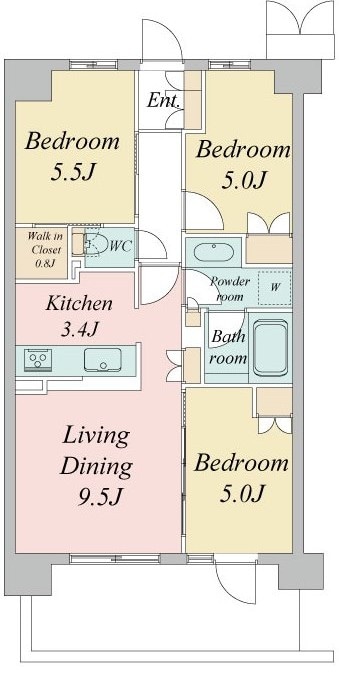 武蔵境駅 徒歩4分 7階の物件間取画像