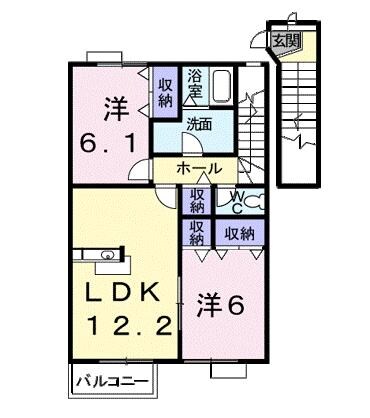 羽ノ浦駅 徒歩8分 2階の物件間取画像