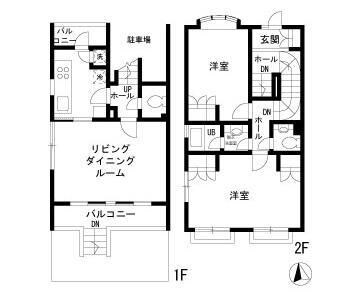 石川台駅 徒歩10分 1-2階の物件間取画像