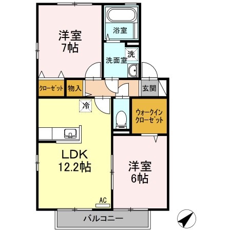 リビングタウン宇多津　D棟の物件間取画像